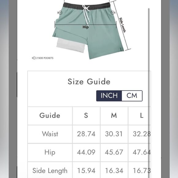 Klatie Light Blue‎ Stripe (Lined Workout Shorts) XXL NWT and in packaging - Picture 5 of 7